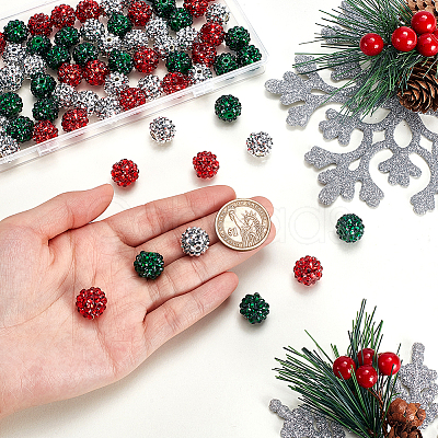 75Pcs 3 Colors Acrylic Resin Rhinestone Graduated Beads RESI-GA0001-35-1
