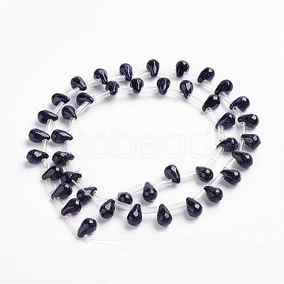 Synthetic Blue Goldstone Beads Strands G-J360-07-1