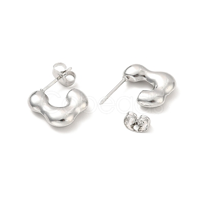 Non-Tarnish 304 Stainless Steel Rectangle Stud Earrings EJEW-P202-06P-1