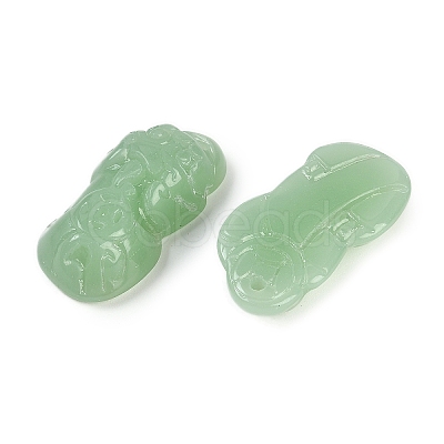 Spray Painted Imitation Jade Glass Beads GLAA-Z007-01H-1