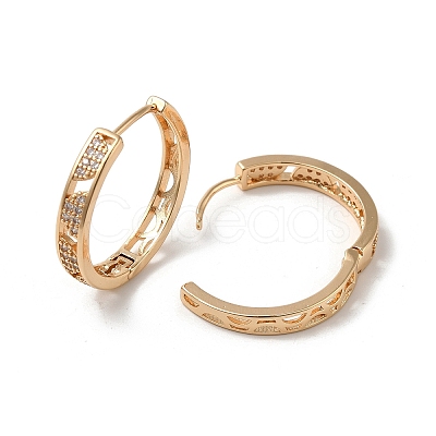 Brass Micro Pave Cubic Zirconia Hoop Earrings EJEW-M238-74KCG-1