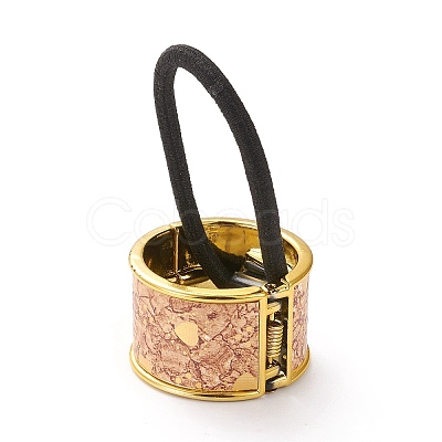 Alloy Ponytail Cuff Rubber Elastic Hair Ties OHAR-P018-A01-1