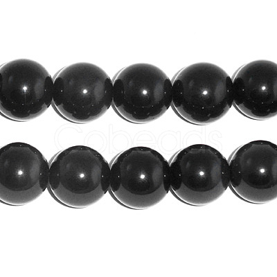 Natural Obsidian Bead Strands GSR6mmC132-1