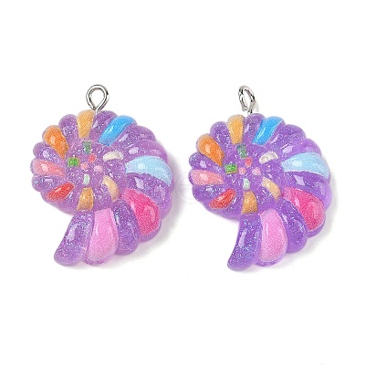 Opaque Resin Pendants RESI-Z040-06P-05-1