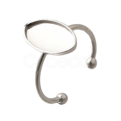 304 Stainless Steel Open Cuff Ring Components X-STAS-M057-01F-P-1