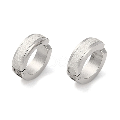 Non-Tarnish Frosted 304 Stainless Steel Non Piercing Earrings EJEW-M001-07B-P-1