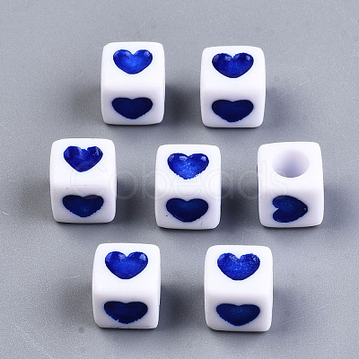 Opaque Acrylic European Beads X-OPDL-S078-09-1