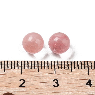 Cherry Quartz Glass Sphere Beads G-P520-17-1