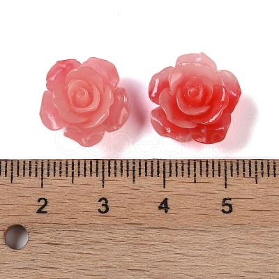 Synthetic Coral 3D Flower Rose Beads CORA-A005-14mm-32-1