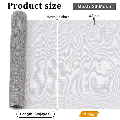 1 Roll 304 Stainless Steel Woven Wire Mesh AJEW-PH0006-79-1