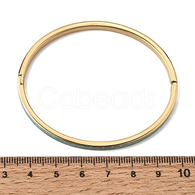 304 Stainless Steel Enamel Hinged Cuff Bangles for Women SA-CBAC920-15G-01G-1