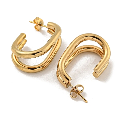 PVD Vacuum Plating 202 Stainless Steel Hoop Earring EJEW-H003-17G-1