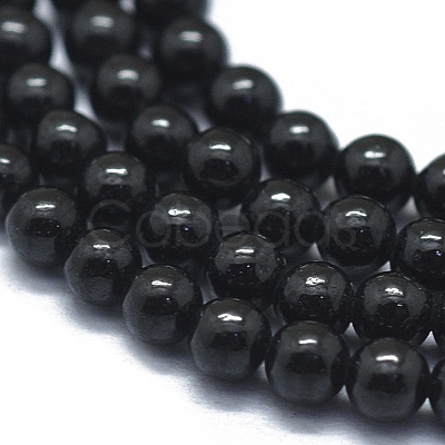 Natural Black Spinel Beads Strands G-D0013-83-1