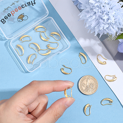 10 Pairs Brass Earring Hooks KK-BBC0027-77B-1