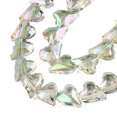 Electroplate Transparent Glass Beads Strands EGLA-N002-44-03-1