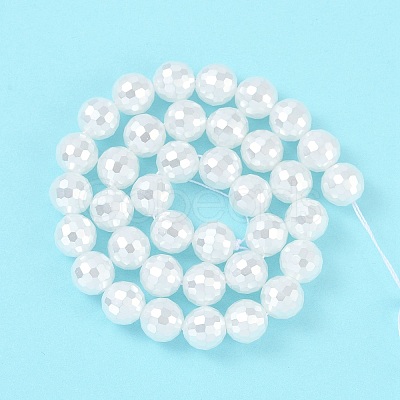 Electroplated Glass Pearl Beads Strands LS-BSHE-C007-A01-02-1-1