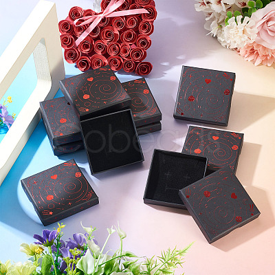 10Pcs Hot Stamping Planet Cardboard Jewelry Packaging Boxes CON-TA0001-44C-1