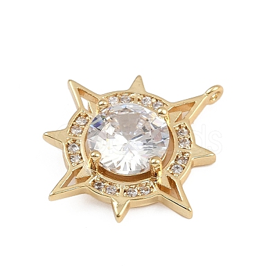 Brass Micro Pave Cubic Zirconia Pendants KK-S339-02G-1