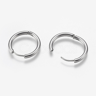 Tarnish Resistant 201 Stainless Steel Huggie Hoop Earrings Findings X-STAS-F149-33P-A-1