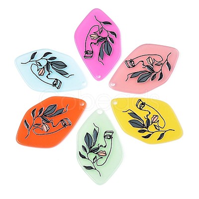 Translucent Cellulose Acetate(Resin) Pendants KY-T040-44-1