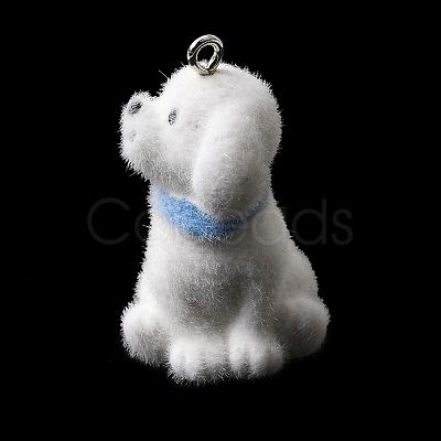 Flocking Opaque Resin Pendants RESI-G128-01L-1