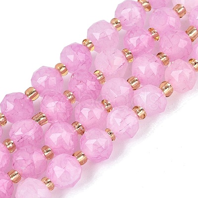 Ombre Effect Dyed Transparent Crackle Glass Beads Strands GLAA-Q111-8MM-06-1
