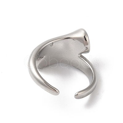 Shell Open Cuff Ring for Women RJEW-C091-03P-01-1