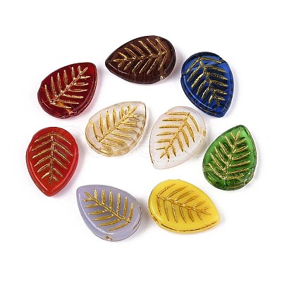 Leaf Glass Beads GLAA-T025-56M-1