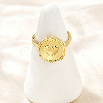 Golden 304 Stainless Steel Finger Rings RJEW-H254-08C-G-1