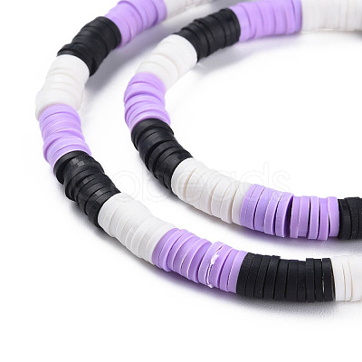 Fixed 3 Color Handmade Polymer Clay Bead Strands CLAY-S096-029C-1