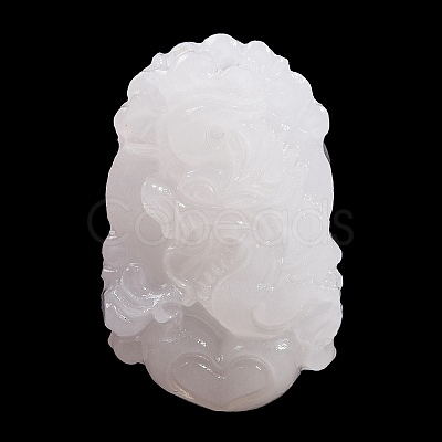 Natural White Jade Carved Pendants G-S384-01E-1