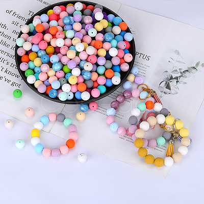 Round Silicone Focal Beads SI-JX0046A-99-1