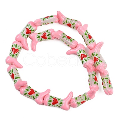 Boot Baking Paint Glass Enamel Beads LAMP-C020-02D-1