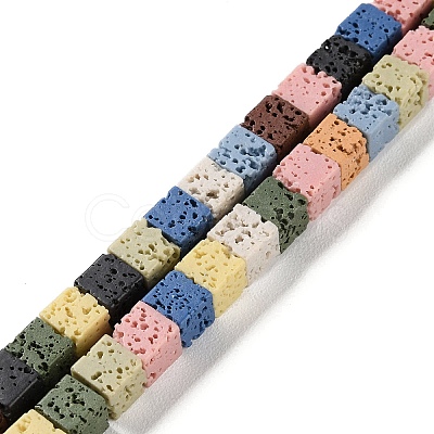 Synthetic Lava Rock Dyed Beads Strands G-H311-02B-05-1