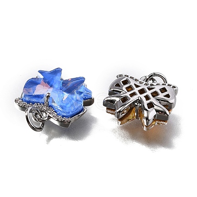 Brass Micro Pave Cubic Zirconia Charms KK-Q043-02P-1