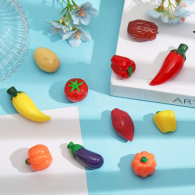 24Pcs 12 Style EPMC Resin Mini Imitation Vegetables Decoration MIMO-FG0001-01-1