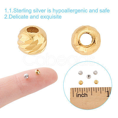 20Pcs 2 Colors 925 Sterling Silver Beads FIND-GO0002-69-1