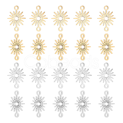 20Pcs 2 Colors 201 Stainless Steel Star Connector Charms STAS-UN0040-99-1