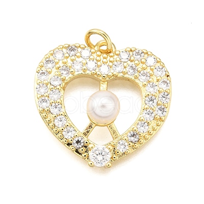 Brass Micro Pave Cubic Zirconia Pendants KK-K401-13G-1