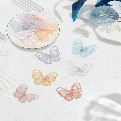 12Pcs 6 Colors Computerized Embroidery Cloth Iron on/Sew on Patches FABR-LP0001-02-1