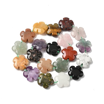 Mixed Natural Gemstone Flower Beads Strands G-L241A-07-1