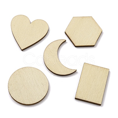 100Pcs Unfinished Wood Pendants WOOD-XCP0001-90-1