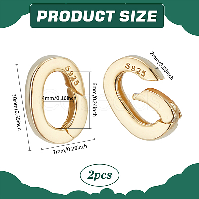 2pcs Sterling Silver Spring Gate Rings STER-PH0002-98B-1