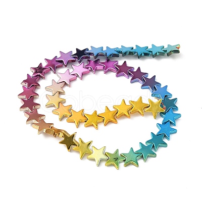 Gradient Color Electroplated Synthetic Non-magnetic Hematite Beads Strands G-A263-F01-01-1