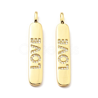 Brass Micro Pave Clear Cubic Zirconia Pendants KK-G416-08G-1