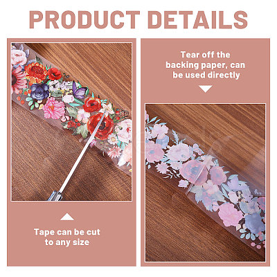 4Pcs 4 Colors PET Decorative Stickers DIY-PH0032-39-1