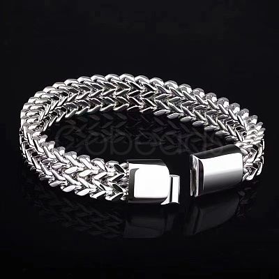 Punk Style 304 Stainless Steel Curb Chain Bracelets for Men WGFAED6-01-1