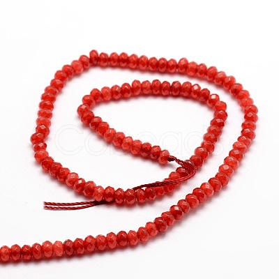 Dyed Natural Malaysia Jade Rondelle Beads Strands X-G-E316-2x4mm-25-1