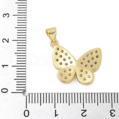 Brass Micro Pave Cubic Zirconia Pendants KK-P293-15G-1