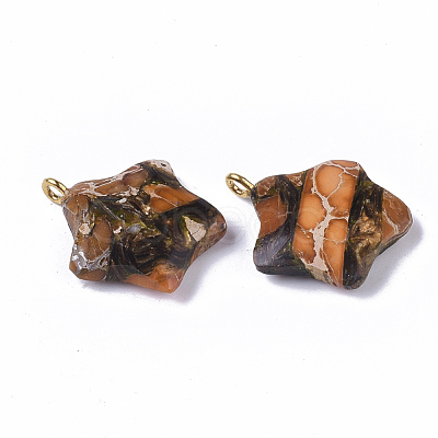 Assembled Synthetic Imperial Jasper and Bronzite Pendants G-S366-002A-1
